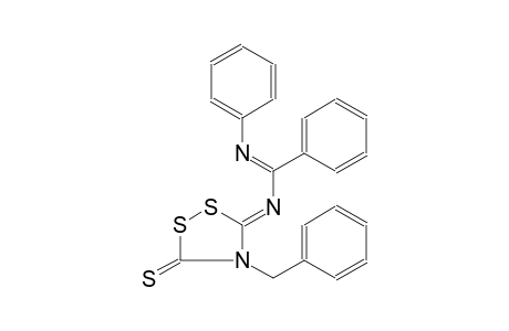 N-[(3Z)-4-benzyl-5-thioxo-1,2,4-dithiazolidin-3-ylidene]-N'-phenylbenzenecarboximidamide