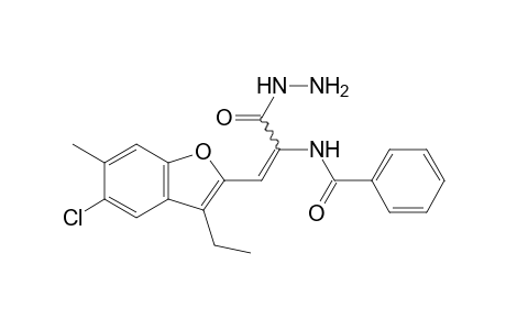 alpha-benzamido-5-chloro-3-ethyl-6-methyl-2-benzofuranacrylic acid, hydrazide