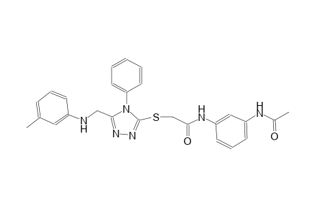 N-[3-(acetylamino)phenyl]-2-{[4-phenyl-5-(3-toluidinomethyl)-4H-1,2,4-triazol-3-yl]sulfanyl}acetamide