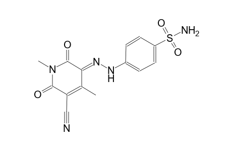 4-[(2E)-2-(5-cyano-1,4-dimethyl-2,6-dioxo-1,6-dihydro-3(2H)-pyridinylidene)hydrazino]benzenesulfonamide