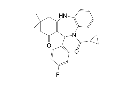 1H-dibenzo[b,e][1,4]diazepin-1-one, 10-(cyclopropylcarbonyl)-11-(4-fluorophenyl)-2,3,4,5,10,11-hexahydro-3,3-dimethyl-