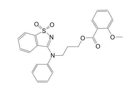benzoic acid, 2-methoxy-, 3-[(1,1-dioxido-1,2-benzisothiazol-3-yl)phenylamino]propyl ester