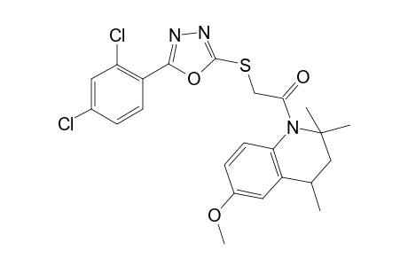 2-[[5-(2,4-dichlorophenyl)-1,3,4-oxadiazol-2-yl]sulfanyl]-1-(6-methoxy-2,2,4-trimethyl-3,4-dihydroquinolin-1-yl)ethanone
