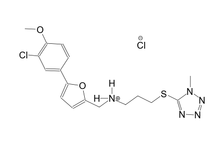 N-{[5-(3-chloro-4-methoxyphenyl)-2-furyl]methyl}-3-[(1-methyl-1H-tetraazol-5-yl)sulfanyl]-1-propanaminium chloride