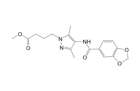1H-Pyrazole-1-butanoic acid, 4-[(1,3-benzodioxol-5-ylcarbonyl)amino]-3,5-dimethyl-, methyl ester