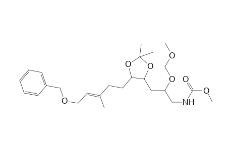 Methyl N-(3-{5'-[5"-benzyloxy-3"-methylpent-3"-enyl]-2',2'-dimethyl-[1',3']dioxolan-4'-yl}-2-[methoxy)methoxypropyl]-carbamate