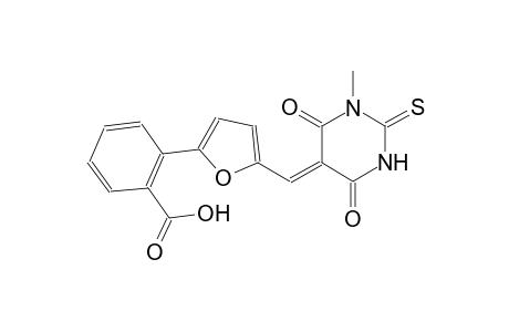 2-{5-[(Z)-(1-methyl-4,6-dioxo-2-thioxotetrahydro-5(2H)-pyrimidinylidene)methyl]-2-furyl}benzoic acid