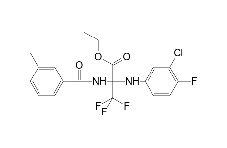 Ethyl 2-[(3-chloro-4-fluorophenyl)amino]-3,3,3-trifluoro-2-[(3-methylphenyl)formamido]propanoate