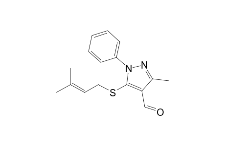 3-Methyl-5-(3-methylbut-2-enylsulfanyl)-1-phenyl-pyrazole-4-carbaldehyde