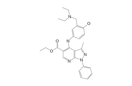 4-[[3-(diethylaminomethyl)-4-hydroxy-phenyl]amino]-3-methyl-1-phenyl-pyrazolo[4,5-e]pyridine-5-carboxylic acid ethyl ester