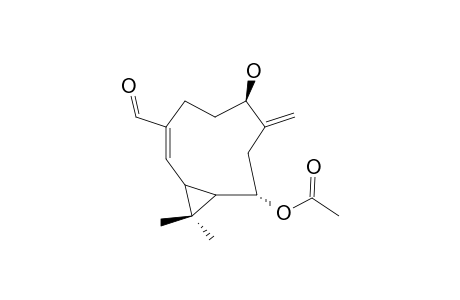 VALERIANIN-B;1-BETA-HYDROXYL-8-ALPHA-ACETOXY-11,11-DIMETHYL-4-FORMYL-BICYCLOGERMACREN-(E)-4(5),10(14)-DIENE