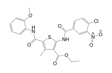 2-[[(4-chloro-3-nitrophenyl)-oxomethyl]amino]-5-[(2-methoxyanilino)-oxomethyl]-4-methyl-3-thiophenecarboxylic acid ethyl ester
