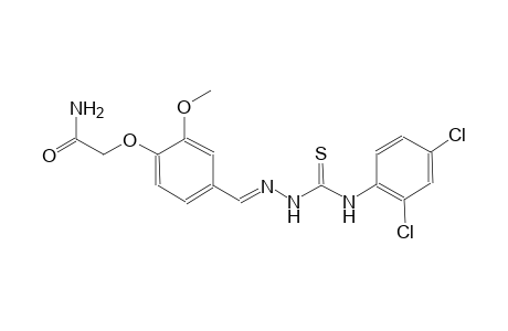2-[4-((E)-{[(2,4-dichloroanilino)carbothioyl]hydrazono}methyl)-2-methoxyphenoxy]acetamide