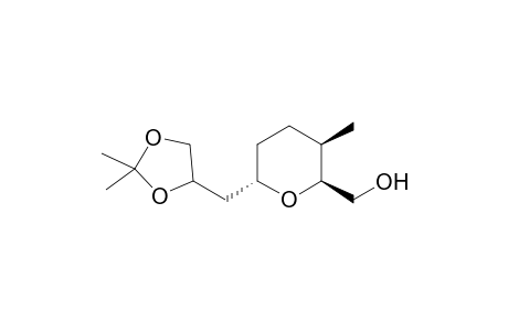 (2S,3R,6S)-6-((4RS)-2,2-dimethyl[1,3]dioxolan-4-ylmethyl)-3-methyltetrahydropyran-2-ylmethol