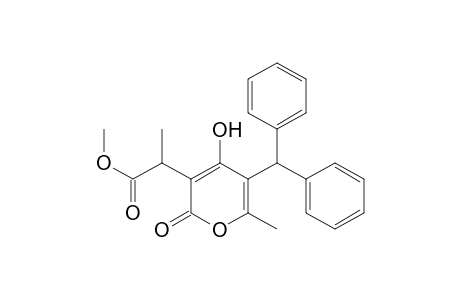 2H-Pyran-3-acetic acid, 5-(diphenylmethyl)-4-hydroxy-.alpha.,6-dimethyl-2-oxo-, methyl ester