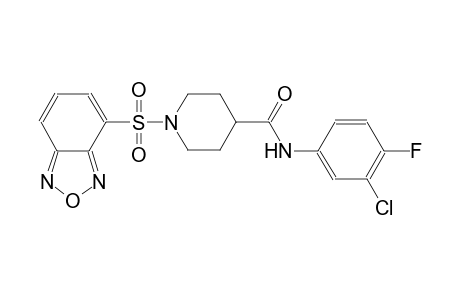 1-(2,1,3-benzoxadiazol-4-ylsulfonyl)-N-(3-chloro-4-fluorophenyl)-4-piperidinecarboxamide
