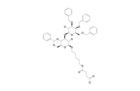 5-(3-HYDROXYCARBONYLPROPANAMIDO)-PENTYL-3,4,6-TRI-O-BENZYL-BETA-D-GALACTOPYRANOSYL-(1->3)-4,6-O-BENZYLIDENE-BETA-D-GLUCOPYRANOSIDE
