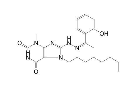 8-{(2Z)-2-[1-(2-hydroxyphenyl)ethylidene]hydrazino}-3-methyl-7-octyl-3,7-dihydro-1H-purine-2,6-dione