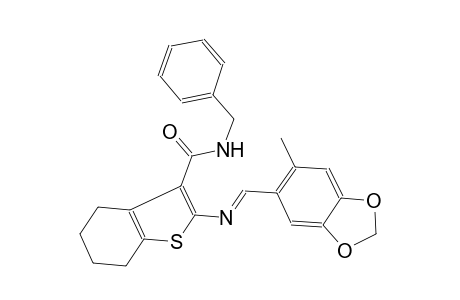 N-benzyl-2-{[(E)-(6-methyl-1,3-benzodioxol-5-yl)methylidene]amino}-4,5,6,7-tetrahydro-1-benzothiophene-3-carboxamide