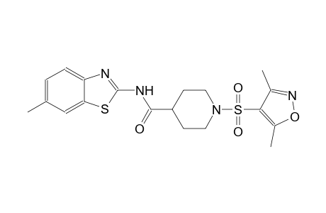 1-[(3,5-dimethyl-4-isoxazolyl)sulfonyl]-N-(6-methyl-1,3-benzothiazol-2-yl)-4-piperidinecarboxamide