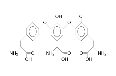 O-(3-[4-(2-Amino-2-carboxy-ethyl)-2-chloro-phenoxy]-5-amino-carboxymethyl-2-hydroxyphenyl)-tyrosine