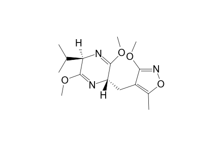 4-[[(2S,5R)-3,6-dimethoxy-5-propan-2-yl-2,5-dihydropyrazin-2-yl]methyl]-3-methoxy-5-methyl-1,2-oxazole