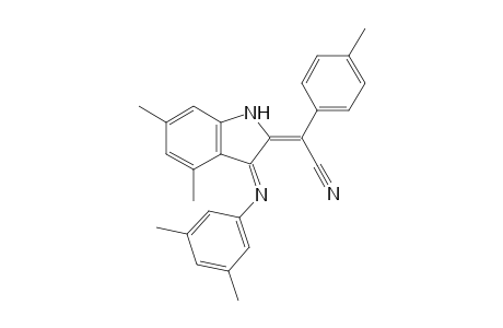 (E)-2-[1-Cyano-1-(4-tolyl)methylidene]-4,6-dimethyl-3-(3,5-dimethylphenyl)imino-2,3-dihydro-1H-indole