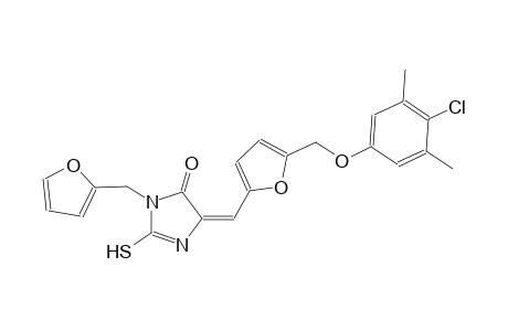 (5E)-5-({5-[(4-chloro-3,5-dimethylphenoxy)methyl]-2-furyl}methylene)-3-(2-furylmethyl)-2-sulfanyl-3,5-dihydro-4H-imidazol-4-one