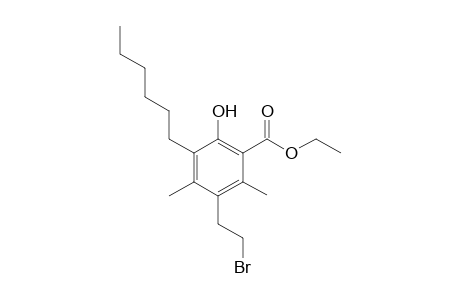 Ethyl 4-(2-bromoethyl)-6-hexyl-1-hydroxy-3,5-dimethyl-2-benzoate