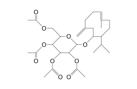 Tetra-O-acetyl-1-(8-isopropyl-1-methyl-5-methylidene-trans-cyclodecen-7-yl).beta.-D-glucopyranoside