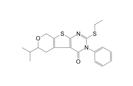 4H-pyrano[4',3':4,5]thieno[2,3-d]pyrimidin-4-one, 2-(ethylthio)-3,5,6,8-tetrahydro-6-(1-methylethyl)-3-phenyl-