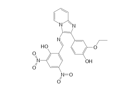 2-({[2-(3-ethoxy-4-hydroxyphenyl)imidazo[1,2-a]pyridin-3-yl]imino}methyl)-4,6-dinitrophenol
