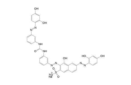 Sodium 6-[(2,4-dihydroxyphenyl)diazenyl]-3-[(3-{[({3-[(2,4-dihydroxyphenyl)diazenyl]phenyl}amino)carbonyl]amino}phenyl)diazenyl]-4-hydroxy-2-naphthalenesulfonate
