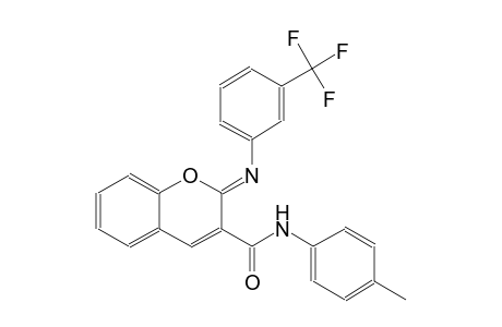 (2Z)-N-(4-methylphenyl)-2-{[3-(trifluoromethyl)phenyl]imino}-2H-chromene-3-carboxamide