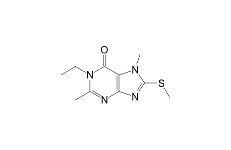 6H-Purin-6-one, 1-ethyl-1,7-dihydro-2,7-dimethyl-8-(methylthio)-