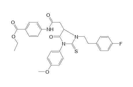 4-[[2-[3-[2-(4-fluorophenyl)ethyl]-1-(4-methoxyphenyl)-5-oxo-2-sulfanylidene-4-imidazolidinyl]-1-oxoethyl]amino]benzoic acid ethyl ester