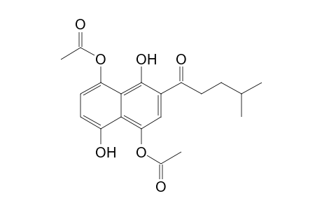 5-Acetyloxy-4,8-dihydroxy-3-(4-methylpentanoyl)-1-naphthyl acetate