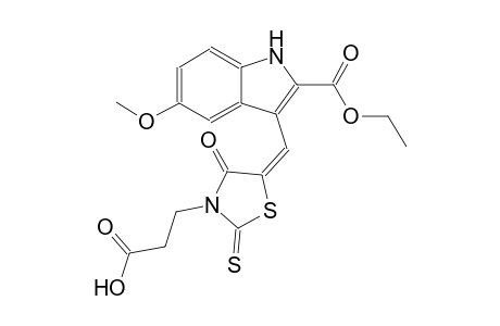 1H-indole-2-carboxylic acid, 3-[(E)-[3-(2-carboxyethyl)-4-oxo-2-thioxo-5-thiazolidinylidene]methyl]-5-methoxy-, ethyl ester