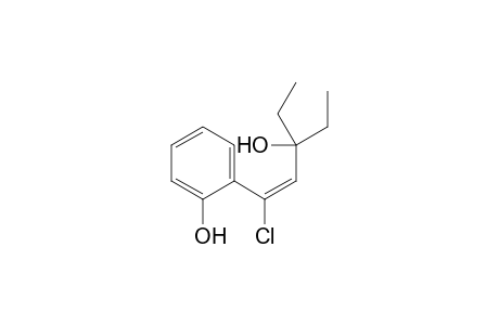 2-[(E)-1-chloranyl-3-ethyl-3-oxidanyl-pent-1-enyl]phenol