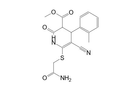 3-pyridinecarboxylic acid, 6-[(2-amino-2-oxoethyl)thio]-5-cyano-1,2,3,4-tetrahydro-4-(2-methylphenyl)-2-oxo-, methyl ester