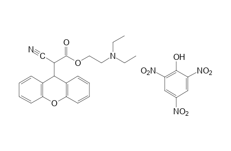 alpha-cyano-9-xantheneacetic acid, 2-(diethylamino)ethyl ester, picrate