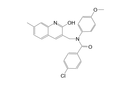 4-chloro-N-[(2-hydroxy-7-methyl-3-quinolinyl)methyl]-N-(4-methoxyphenyl)benzamide