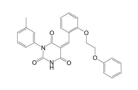 (5Z)-1-(3-methylphenyl)-5-[[2-(2-phenoxyethoxy)phenyl]methylidene]-1,3-diazinane-2,4,6-trione
