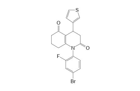 1-(4-bromanyl-2-fluoranyl-phenyl)-4-thiophen-3-yl-4,6,7,8-tetrahydro-3H-quinoline-2,5-dione