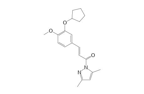 (E)-1-[3-(3-CYCLOPENTYLOXY-4-METHOXYPHENYL)-2-PROPENOYL]-3,5-DIMETHYLPYRAZOLE
