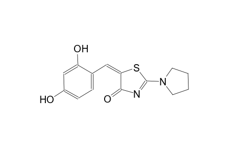 4(5H)-thiazolone, 5-[(2,4-dihydroxyphenyl)methylene]-2-(1-pyrrolidinyl)-, (5E)-