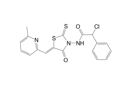 2-chloranyl-N-[(5Z)-5-[(6-methylpyridin-2-yl)methylidene]-4-oxidanylidene-2-sulfanylidene-1,3-thiazolidin-3-yl]-2-phenyl-ethanamide