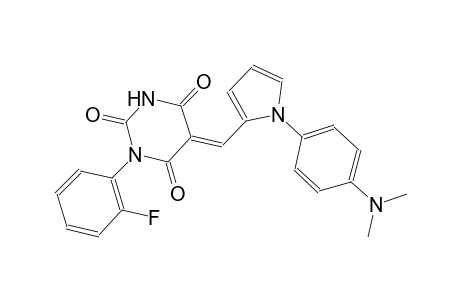 (5E)-5-({1-[4-(dimethylamino)phenyl]-1H-pyrrol-2-yl}methylene)-1-(2-fluorophenyl)-2,4,6(1H,3H,5H)-pyrimidinetrione