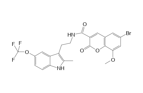 6-Bromanyl-8-methoxy-N-[2-[2-methyl-5-(trifluoromethyloxy)-1H-indol-3-yl]ethyl]-2-oxidanylidene-chromene-3-carboxamide