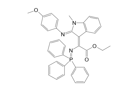 N-Methyl-2-[(4-methoxyphenyl)imino]-3-[2-(ethoxycarbonyl)-2-[(triphenylphosphoranyl)imino]ethenyl]indole